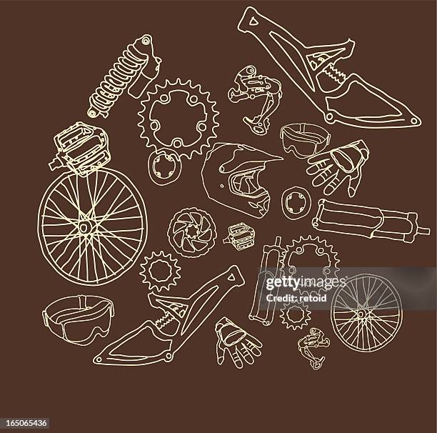 bike parts - cycling glove stock illustrations