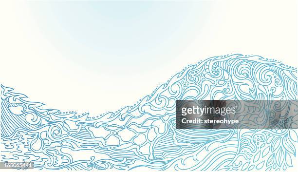 stockillustraties, clipart, cartoons en iconen met ocean wave - seascape