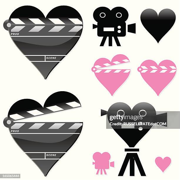 romantic movie - director cut stock illustrations