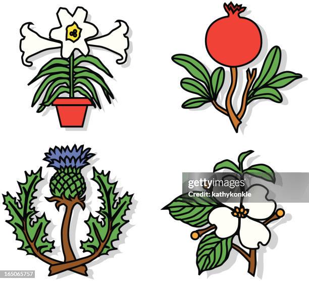 symbolic plants - thistle vector stock illustrations