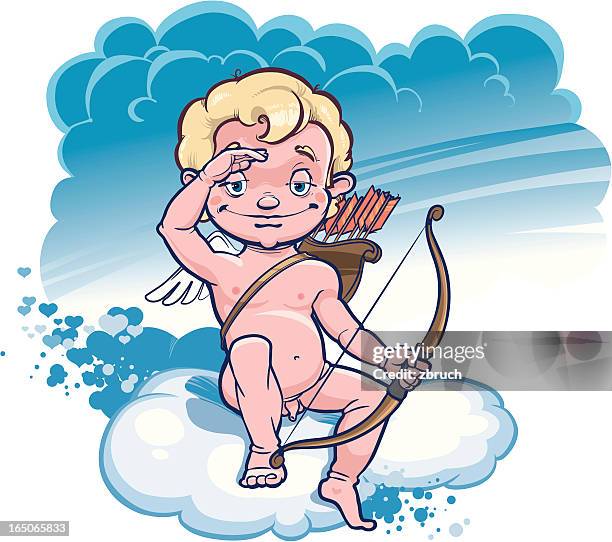 ilustrações de stock, clip art, desenhos animados e ícones de cupido é olhar para seu sacrifício - cupido