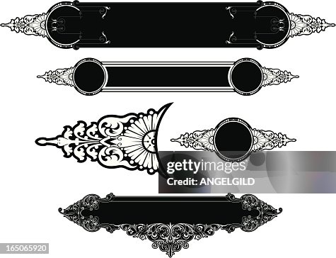 Scroll Labelling Scrolls And Ornate Label Panels High-Res Vector Graphic - Getty Images