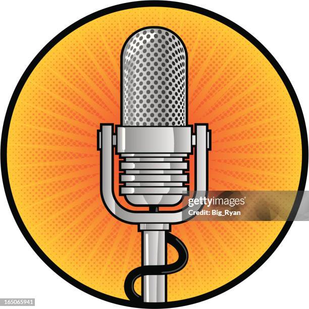 super microphone - rock star pattern stock illustrations