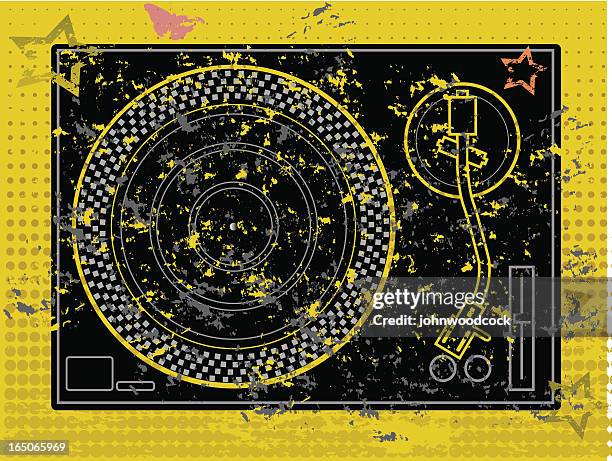 grunge turntable - indie rock stock illustrations
