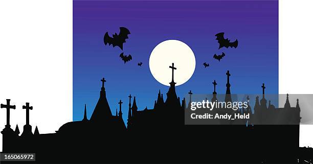 graveyard - difficult times stock illustrations