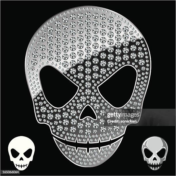 diamond skull - refraction stock illustrations