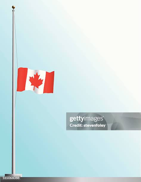 カナダ国旗の半額でのスタッフ - カナダ国旗点のイラスト素材／クリップアート素材／マンガ素材／アイコン素材