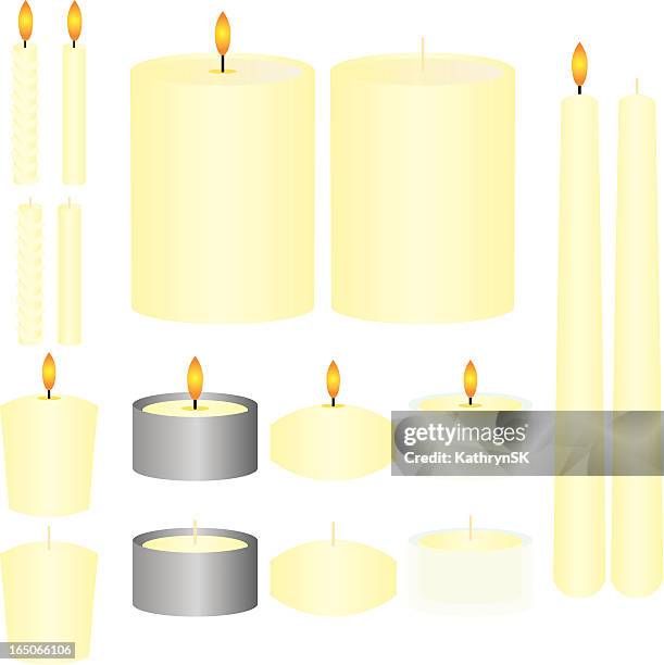 french vanilla candles - votive candle stock illustrations