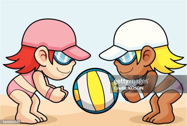 volleyball character - girls volleyball stock illustrations