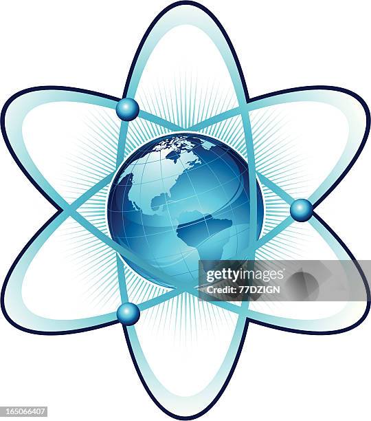 earth fusion - atom fusion stock illustrations