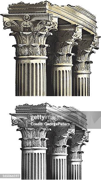 illustrations, cliparts, dessins animés et icônes de des colonnes - chapiteau colonne architecturale