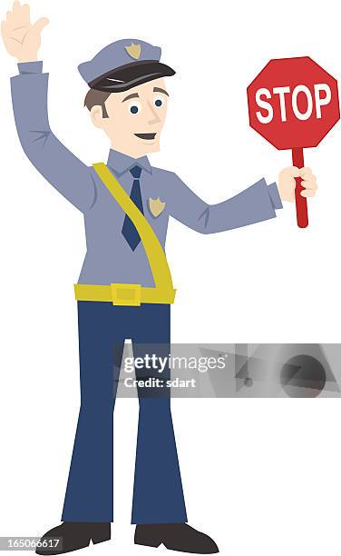 stockillustraties, clipart, cartoons en iconen met safety officer - verkeersbrigadier