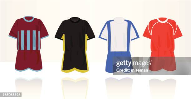 illustrations, cliparts, dessins animés et icônes de sportswear de football - soccer t shirt designs