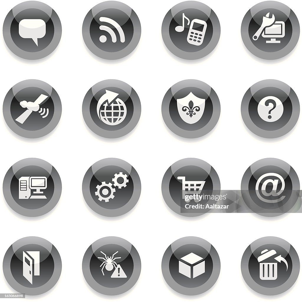 Black Round Icons - Internet