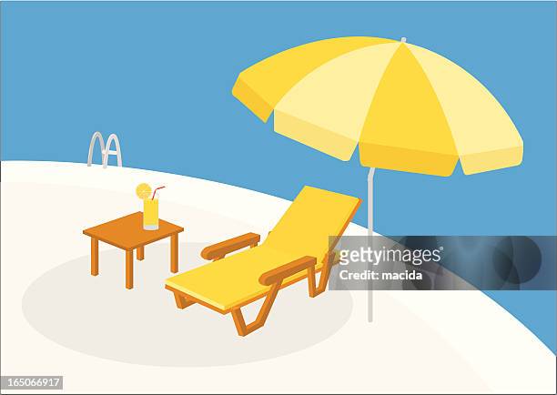summer - chaise longue stock illustrations