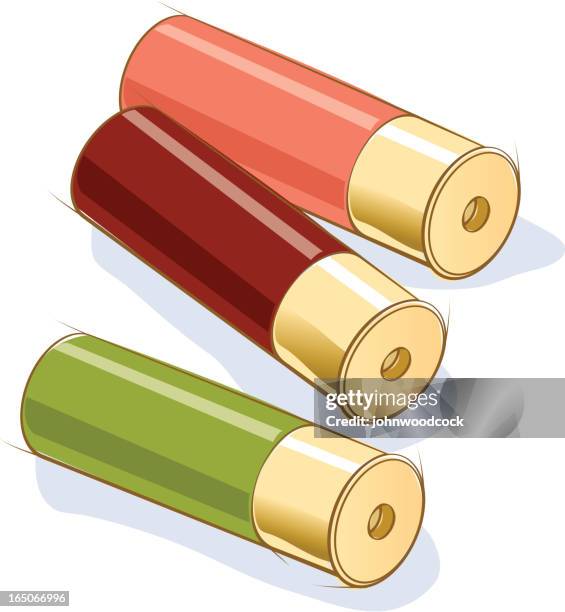 shotgun shells - bullet cartridge stock illustrations