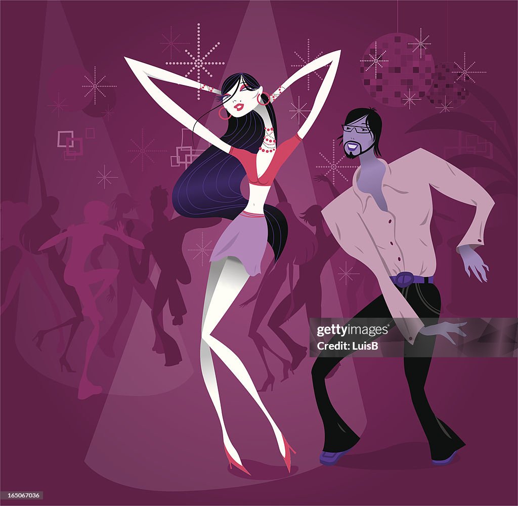 Femme et Homme danser en boîte de nuit