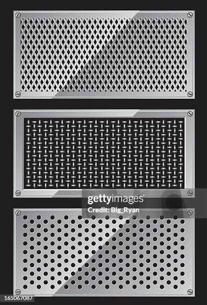 metal grids - chrome background stock illustrations