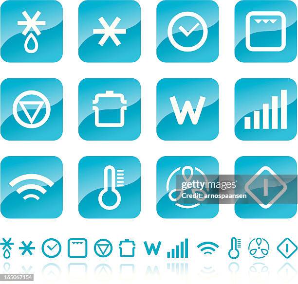 icons found on your microwave and oven - start or stop button stock illustrations