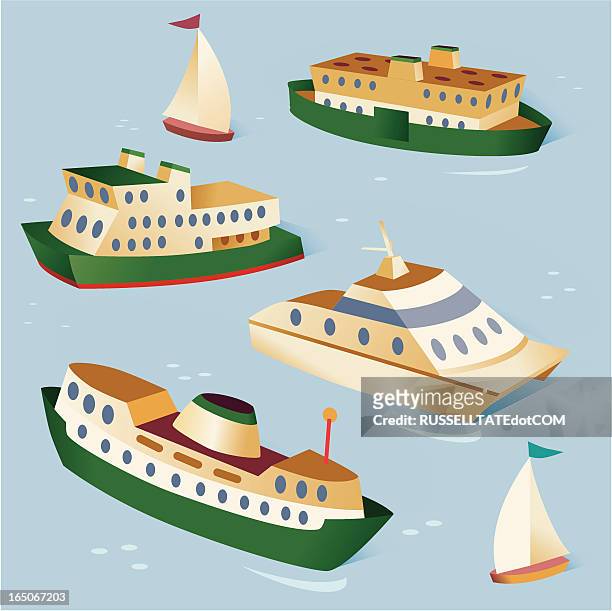 boats - catamaran sailboat stock illustrations