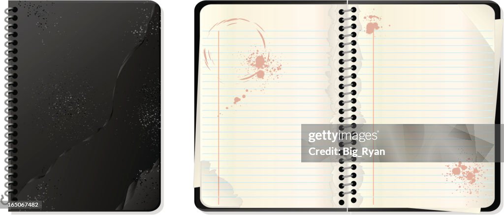Trashed Notebook Dirty Notebook High-Res Vector Graphic - Getty Images