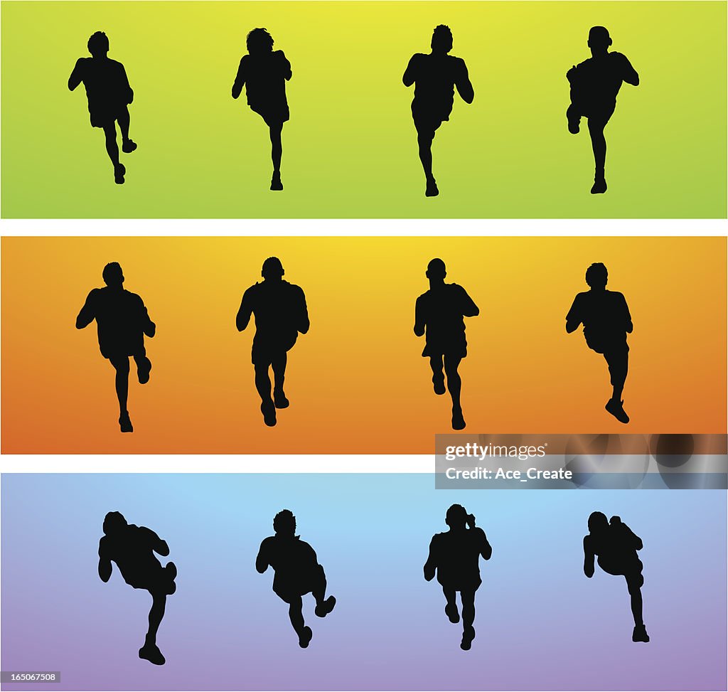 Joggers seen from above