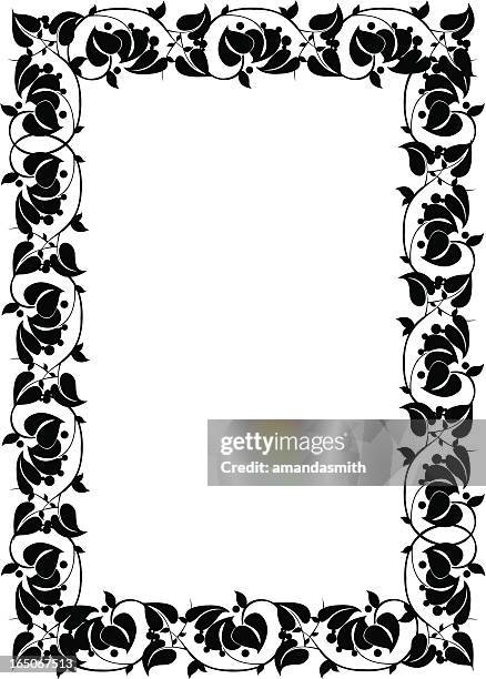 scrolling 2 - vine frame - twisted vine stock illustrations