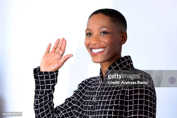 Jonica T. Gibbs attends a photocall for the movie "Dogman" at the 80th Venice International Film Festival on August 31, 2023 in Venice, Italy.