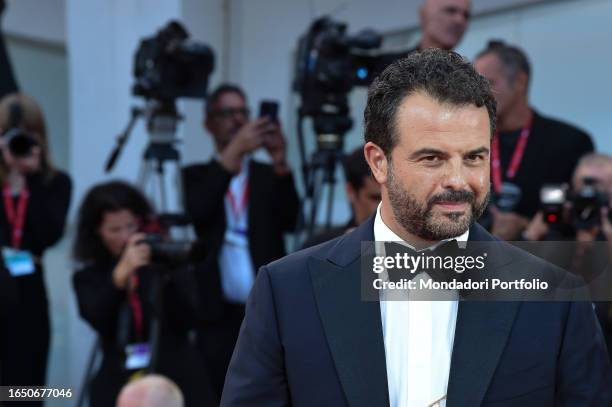 Italian director, screenwriter and film producer Edoardo De Angelis at the 80 Venice International Film Festival 2023. Il comandante Red Caroet....