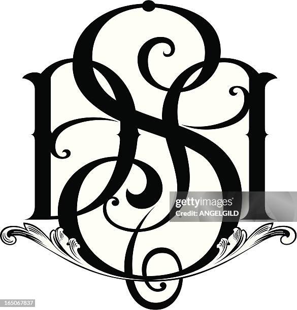 dekoratives monogramm-design - letter s stock-grafiken, -clipart, -cartoons und -symbole