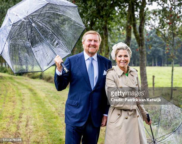 King Willem-Alexander of The Netherlands and Queen Maxima of The Netherlands are welcomed in Nijkerk and visit recreation area Appelpad on August 31,...