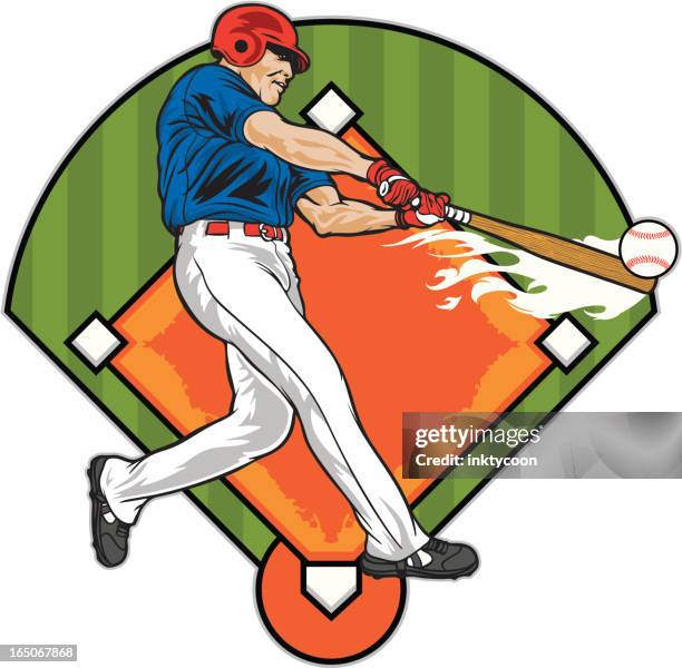 baseball batter - batting isolated stock illustrations