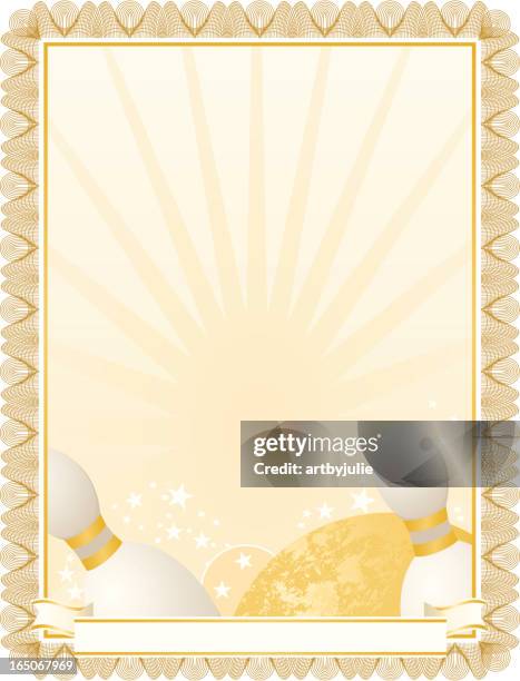 bowling certificate (vertical) - bowling alley background stock illustrations