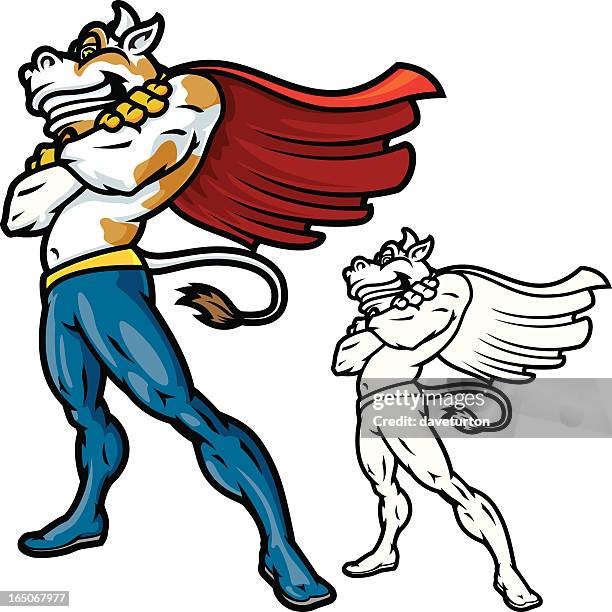 super cow - beef cattle stock illustrations