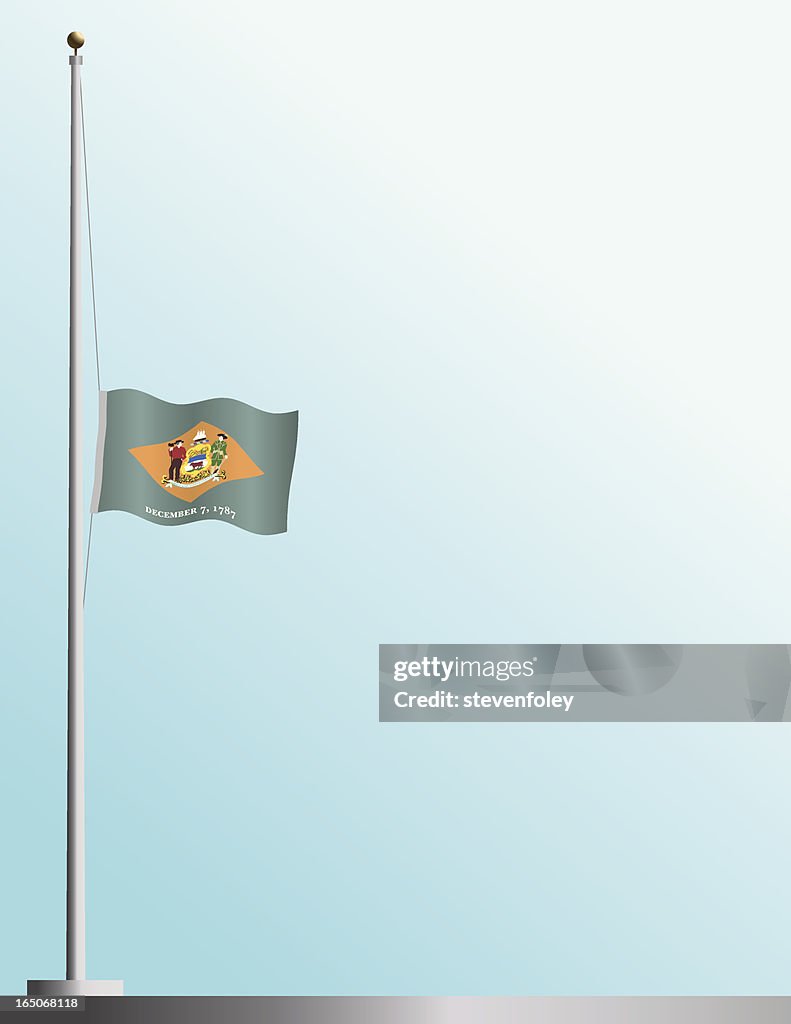 Flag of Delaware at Half-Staff