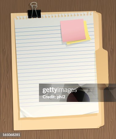 Binder Clip, Paper, Folder, Sticky Notes Vector Binder Clip, Paper, Folder, Sticky Notes Vector