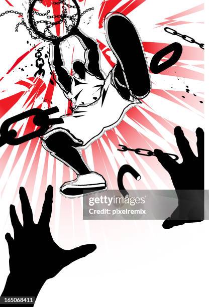 two hand jam - basketball posterized stock illustrations
