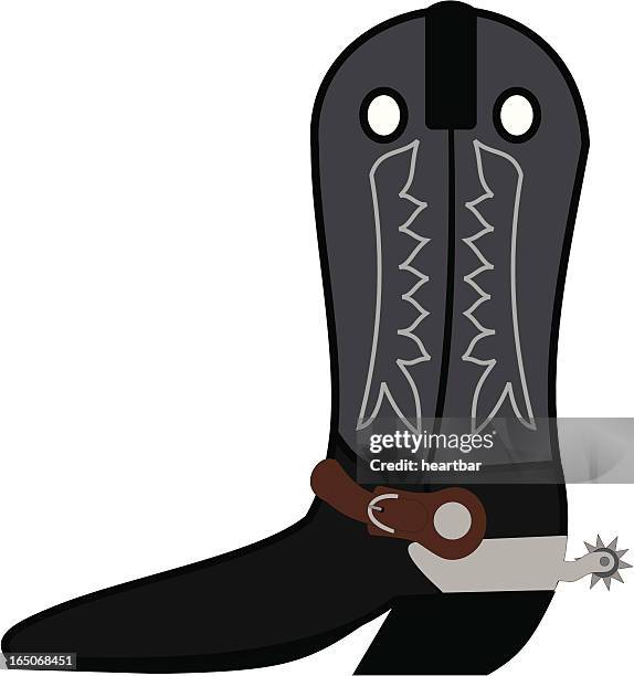 cowboy boot and spur - spurs stock illustrations