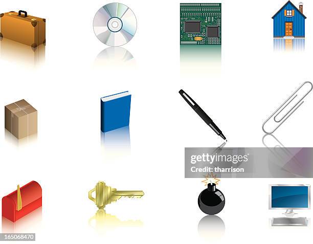 vector office icons more - chips bag stock illustrations