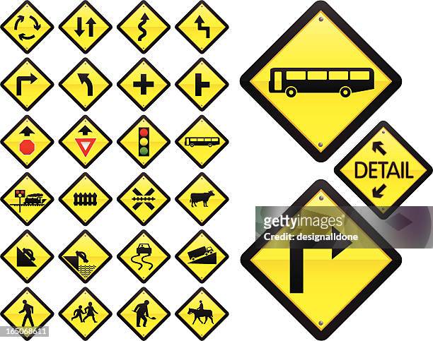 road signs: warning series (us/australia) - crossing sign stock illustrations