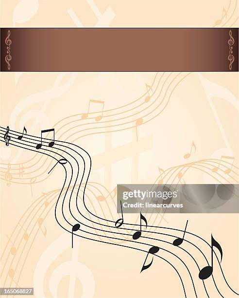 musical waves - quarter note stock illustrations