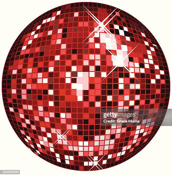 disco ball - vector - disco ball stock illustrations