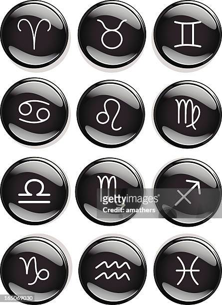 zodiac badges - virgo symbol stock illustrations