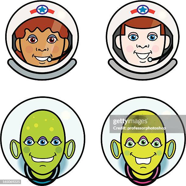 stockillustraties, clipart, cartoons en iconen met space explorers - cosmonaut