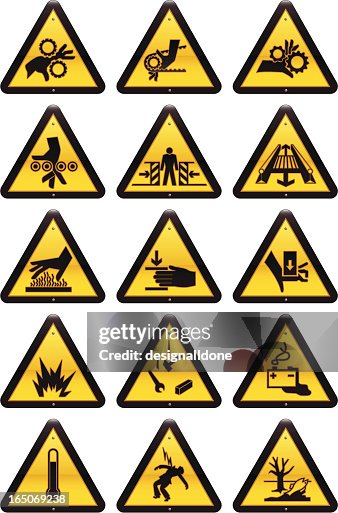 Work At Risk Sign Work Hazard Signs High-Res Vector Graphic - Getty Images