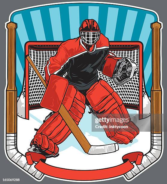 ilustrações, clipart, desenhos animados e ícones de goleiro - ice hockey goaltender