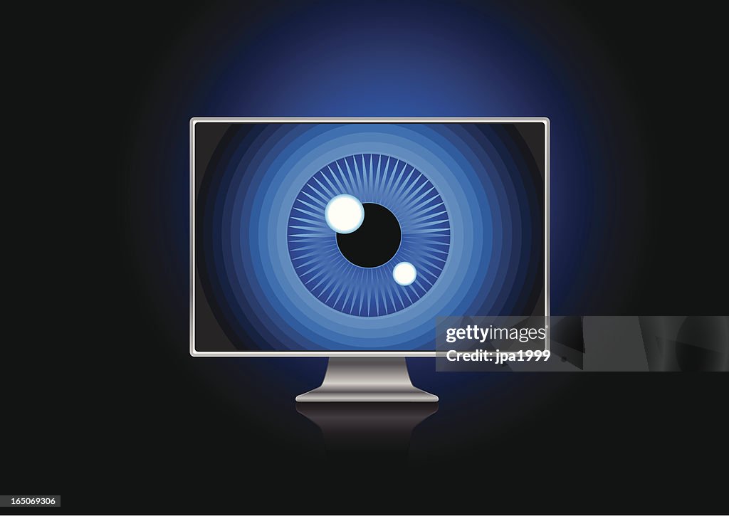 Eye Watch Computer Computer Watching High-Res Vector Graphic - Getty Images