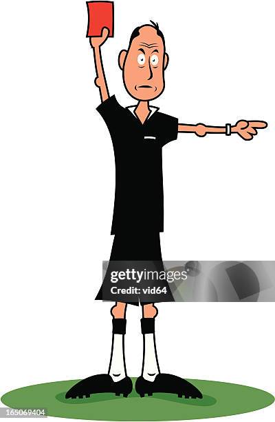 red card ref - referee stock illustrations