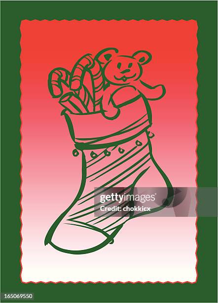 christmas stocking - sugar cane stock illustrations