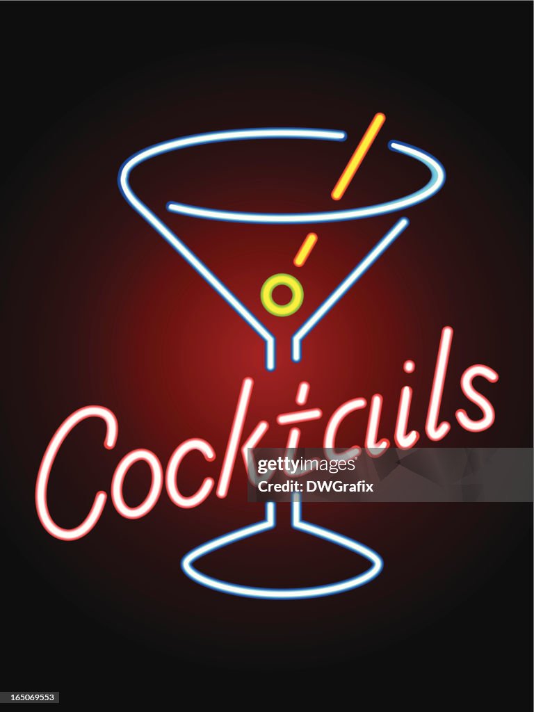 Clean Neon Cocktail Sign